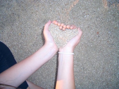 sand hands love